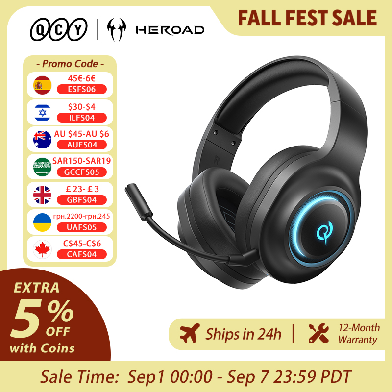 Gaming Headset Rgb - سماعة ألعاب QCY Heroad V200 مع