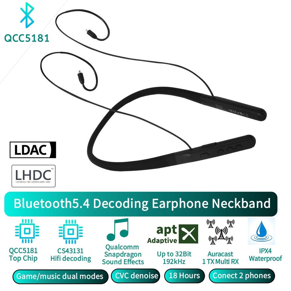 Audiophile Headphone Wired - سماعات أذن لاسلكية بشريط حول الرقبة