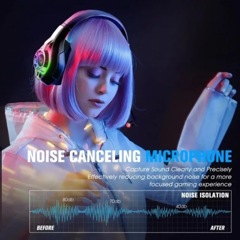 سماعة رأس لاسلكية للألعاب GS40 - مراجعة Gaming Headset Rgb وسعره