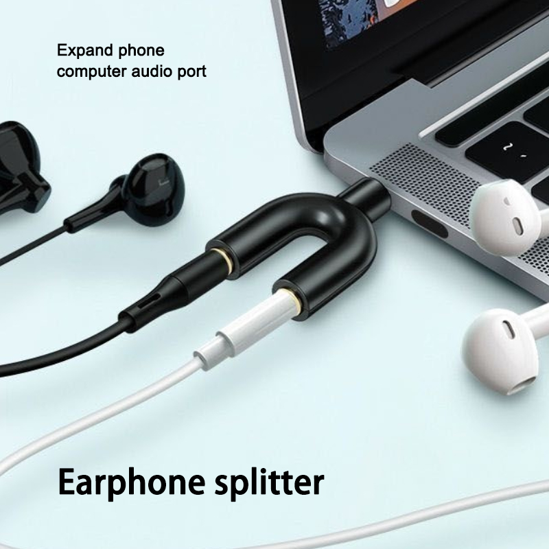 3.5 مللي متر محول ميكروفون مقس - مراجعة Earphone Splitter Jack وسعره