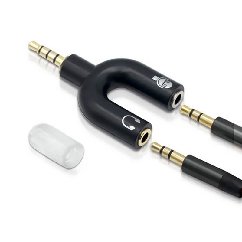 3.5 مللي متر محول ميكروفون مقس - مراجعة Earphone Splitter Jack وسعره